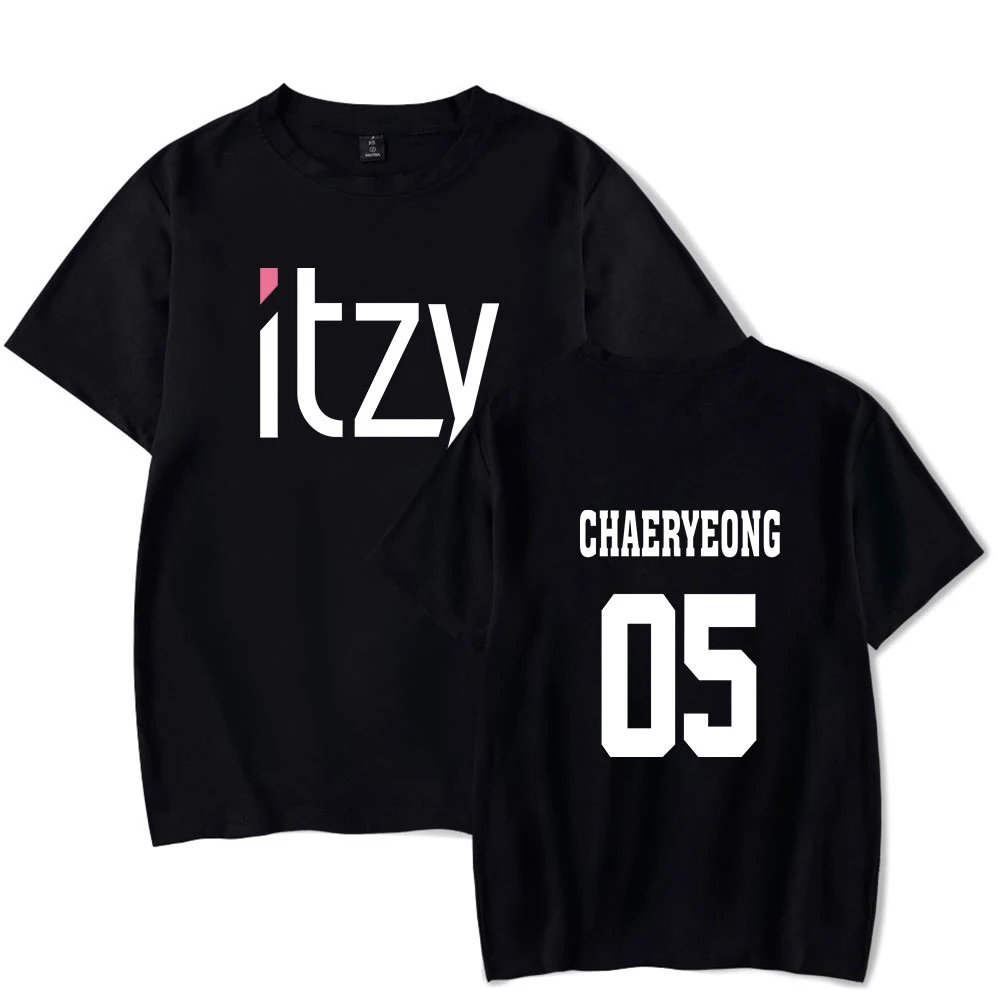 TJ одежда корейская ITZY Футболка Топ хип хоп сшитый летний короткий рукав Уличная