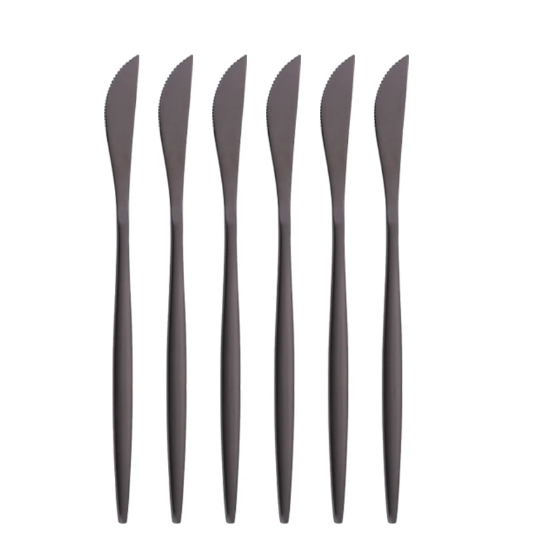 Lingeafey 7 Colors Stainless Steel Cutlery Complete Set 24 Pcs Black Tableware Fork Spoon Knife Dinnerware | Дом и сад