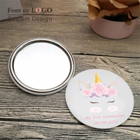 custom pocket mirror personalized wedding favor button badge makeup mirror baby shower party favor christening baptism gift 70mm
