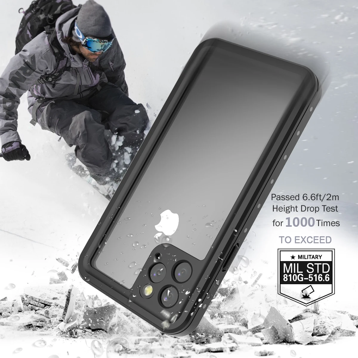 Чехол для iPhone 11 11 Pro Max IP68 водонепроницаемый ударопрочный на 360 градусов подводный чехол для iPhone 11 Pro прозрачный чехол