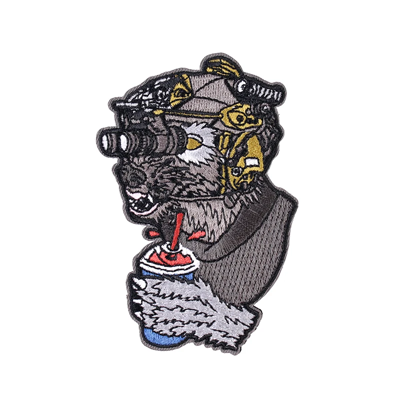 Вышитая нашивка волка для напитков механический шлем сланцевый волк тактическая