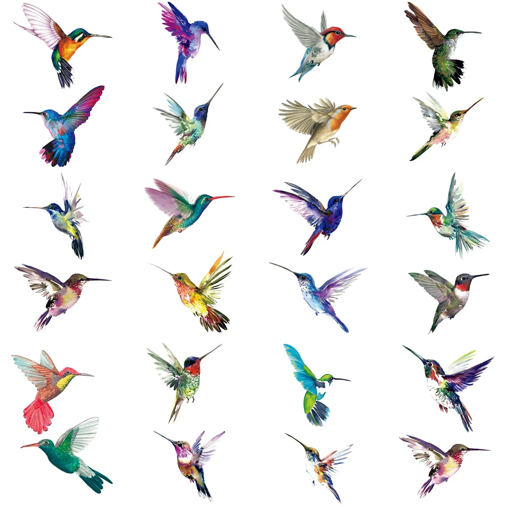 HXMAN 12 шт. Временная наклейка для татуировки Колибри женщин мужской боди арт