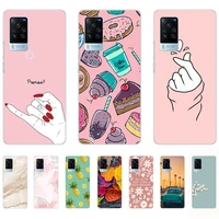 soft case for vivo x60 pro silicon cartoon abstract transparent shell back cases 6 56inch x60 pro shockproof bumper dust proof