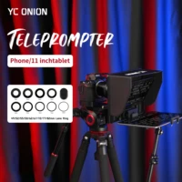 teleprompter for tablet smart phone camera portable teleprompter kit with remote control lens adapter rings ultra wide angle