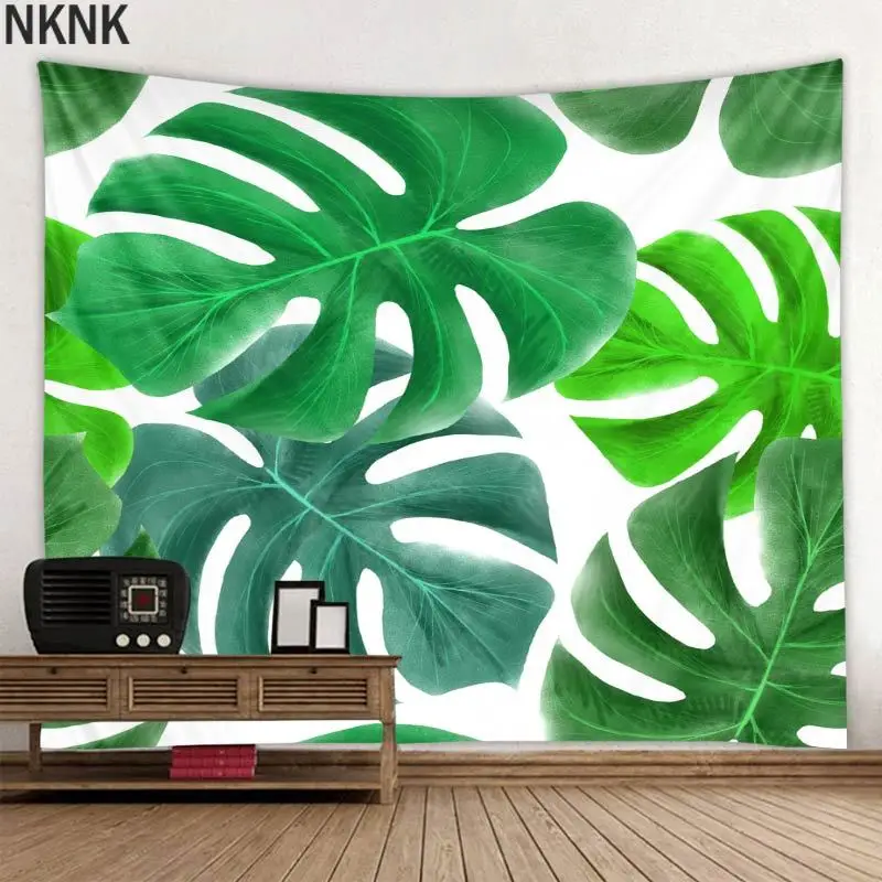 

Plant Leaf Print Mandala Tapestry Psychedelic Wall Hanging Bohemian Tapisserie Murale Indian Floral Wall Carpet Beach Towel