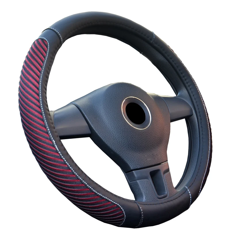 

Breathable Summer Anti-Skid Ice Silk Car Steering Wheel Cover For 37 38 CM 14.5"-15" M Size Braid Steering-wheel Anti-skid