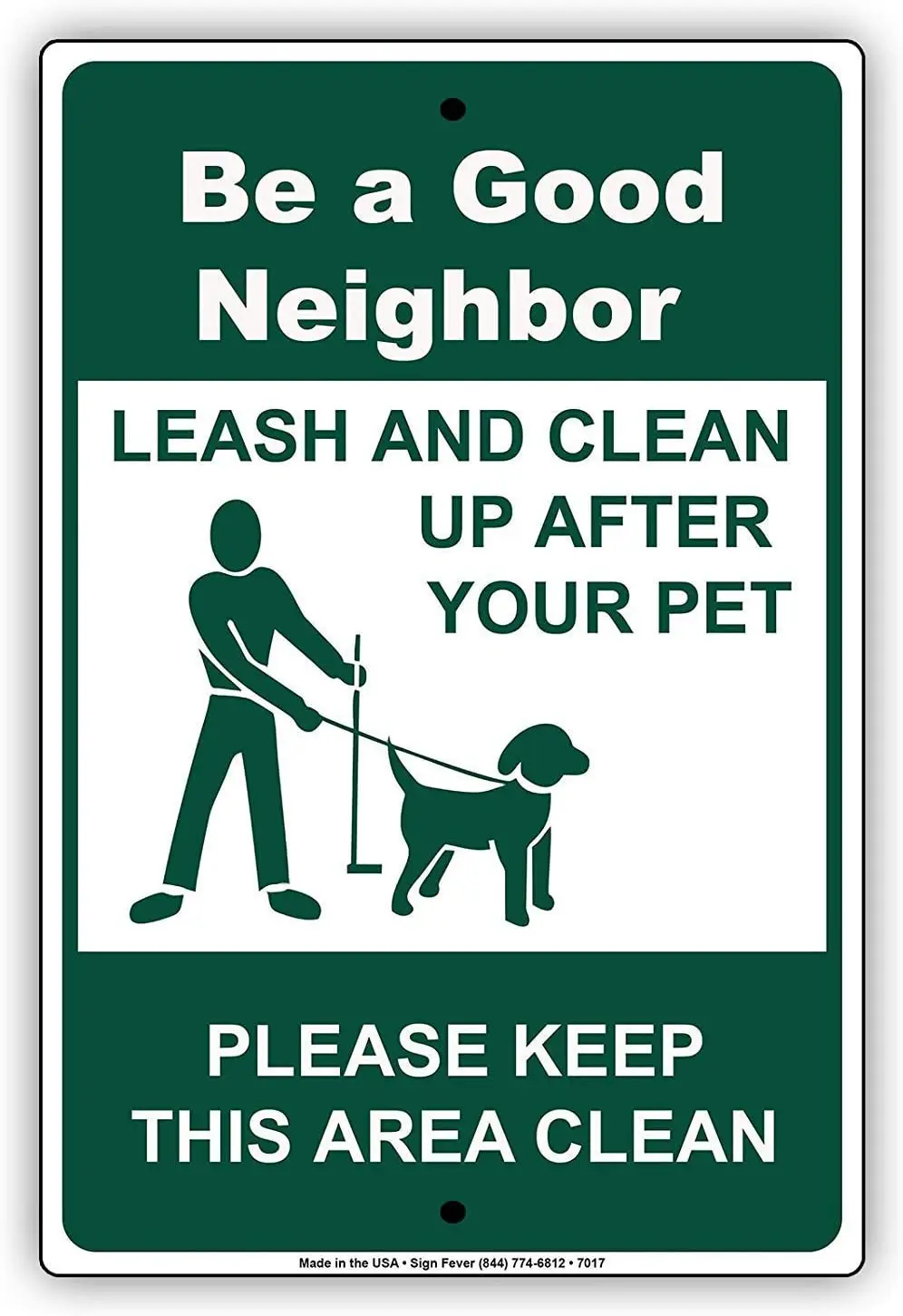 

Металлический знак-поводок для хорошего соседа и очистите от вашего питомца