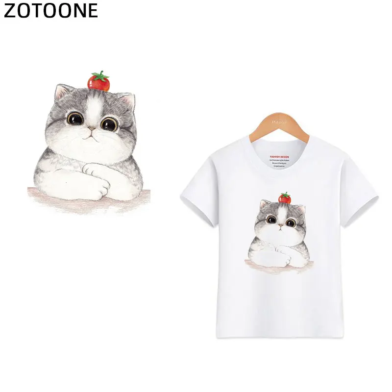 Нашивки ZOTOONE с изображением милых кошек и животных моющиеся термоклейкие