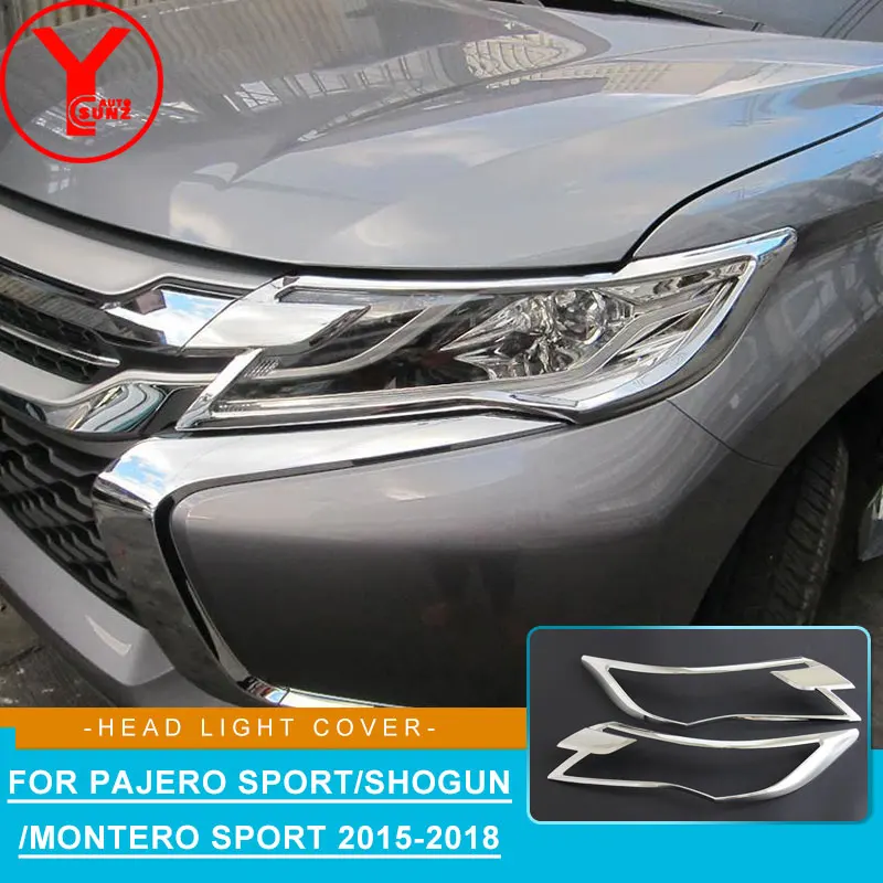 head light cover For MITSUBISHI PAJERO SPORT montero sport 2016 2017 2018 chrome car accessories Shogun pajero YCSUNZ | Автомобили и