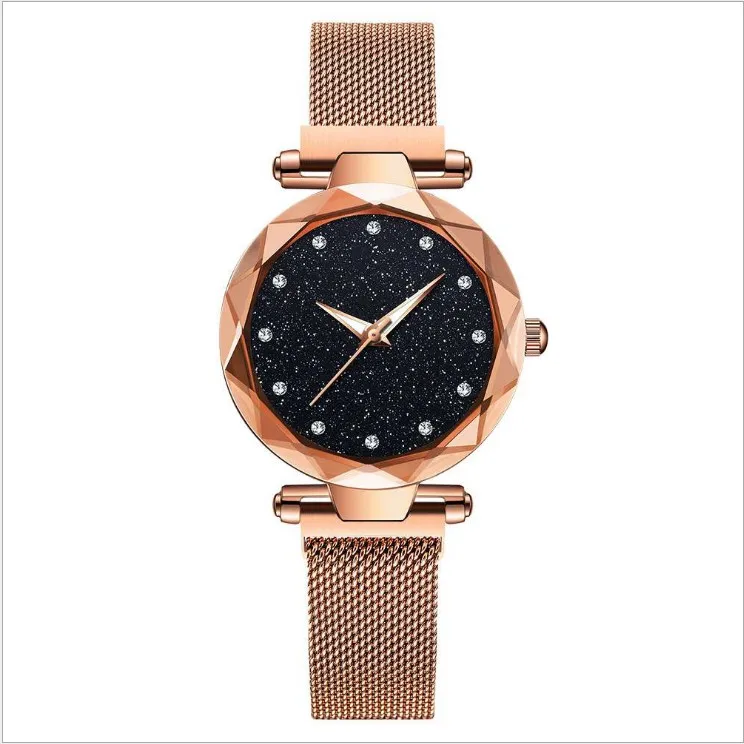 star FMW03gold Роскошные женские часы модные элегантные магнитные пряжки Vibrato Фиолетовые женские наручные часы Звездное небо римские Кварцевые часы подарок - Цвет: star FMW03gold