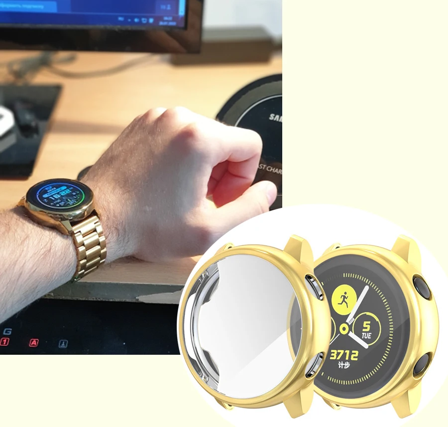 Galaxy watch active для samsung galaxy watch active 2 44 мм 40 мм силиконовый чехол для экрана Аксессуары для часов galaxy watch active