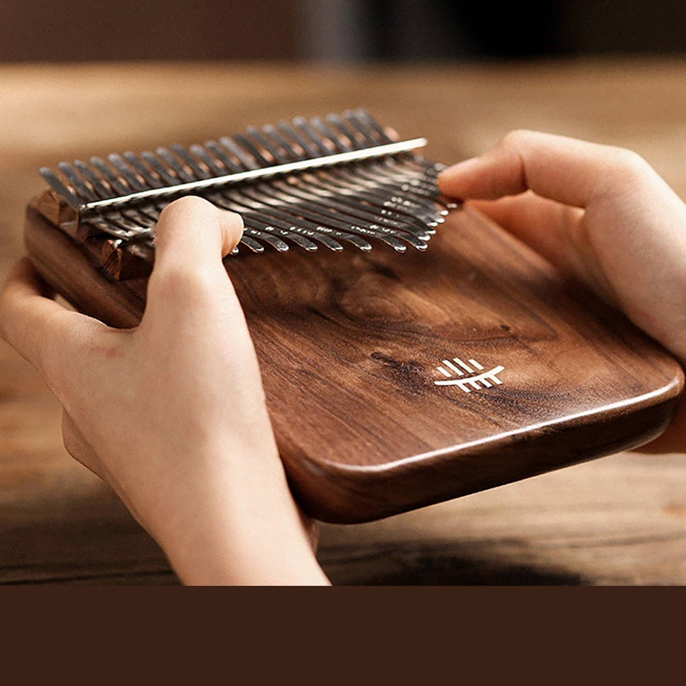17/21 Key Kalimba Walnut Curly Figure for Hluru A Series Keyboard Thumb Piano Chamfer Kalimba Keyboard Instruments with Pickup