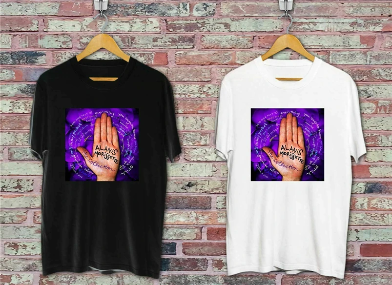 Новый Alani s m orissette черно-белая футболка Размер США L XL 2XL 3XL Ha1 размера плюс | Мужская