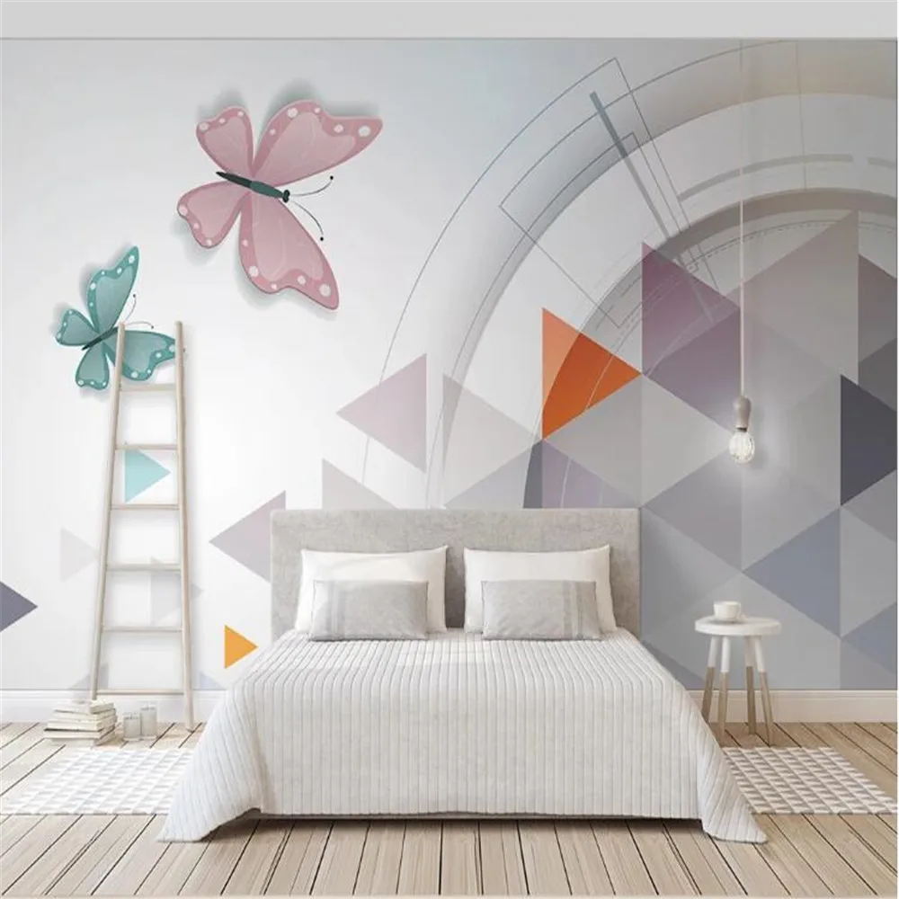 

milofi factory custom wallpaper mural 3D butterfly fashion Nordic sofa TV background wallpaper mural