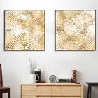 Настенная декоративная живопись, плакаты и принты, настенная Картина на холсте, абстрактная Золотая елка, ежегодные кольца, картины для гостиной