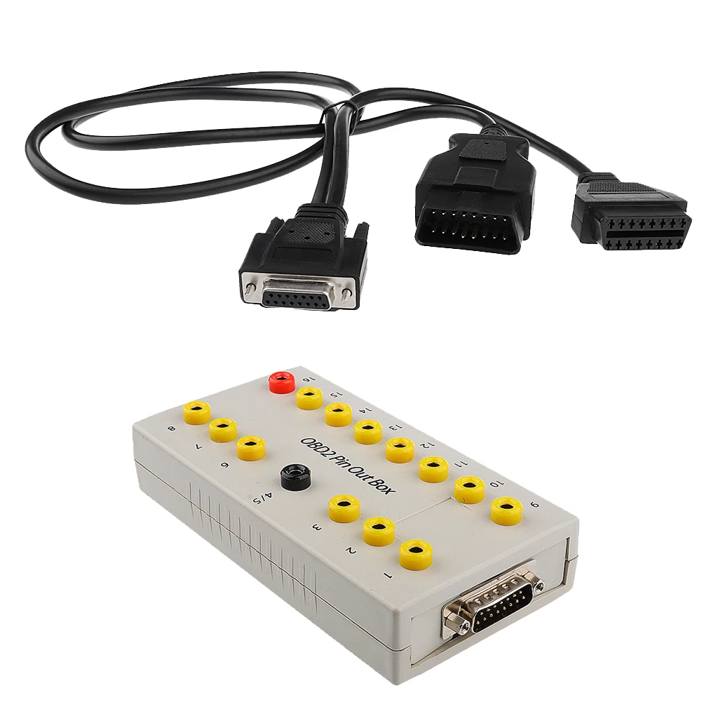 16Pin Da 4 мм OBD2 EOBD Breakout Box тестер Pin Out диагностическая распиновка для MB| |