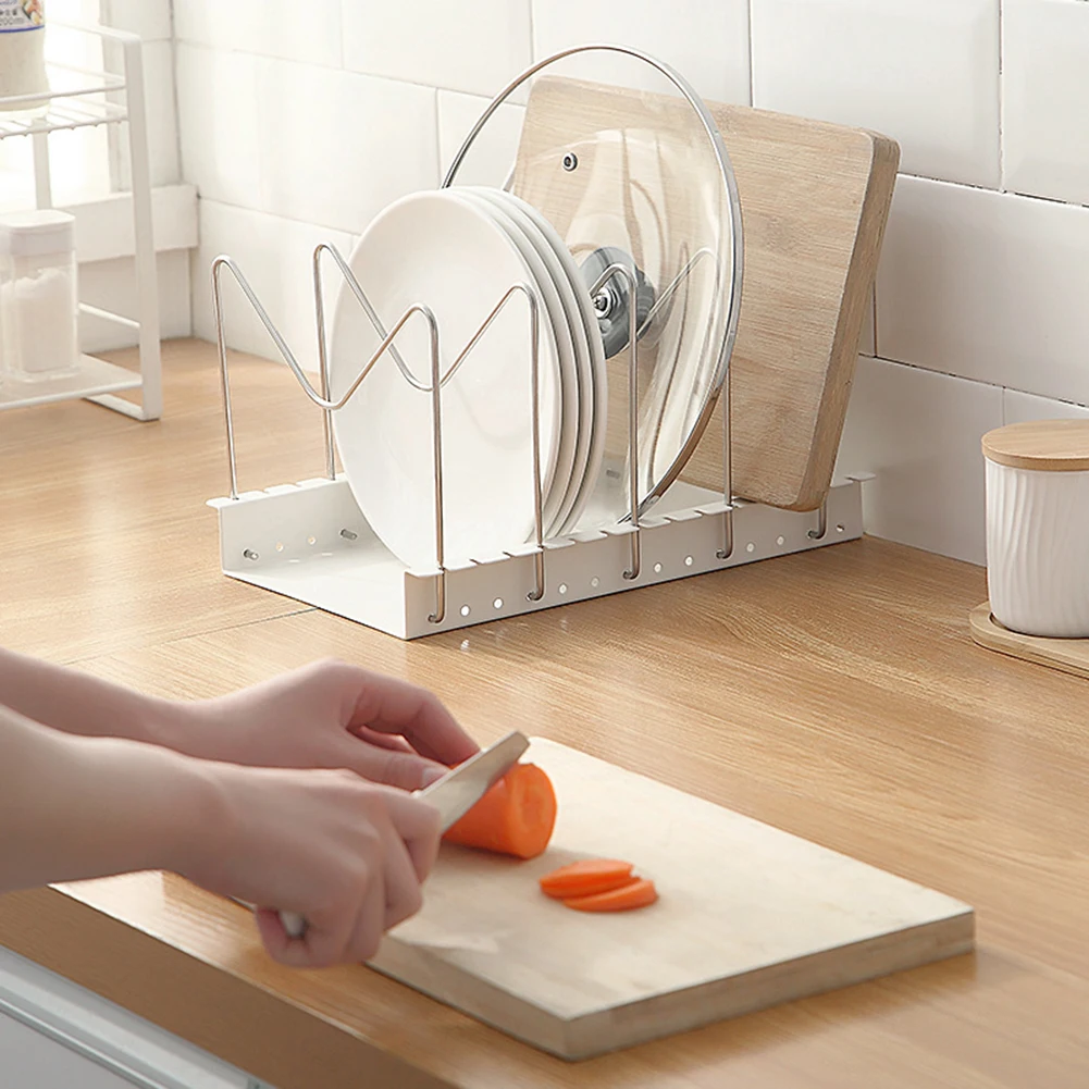 Аккуратный держатель крышки кастрюли Органайзер стойка для хранения сковороды
