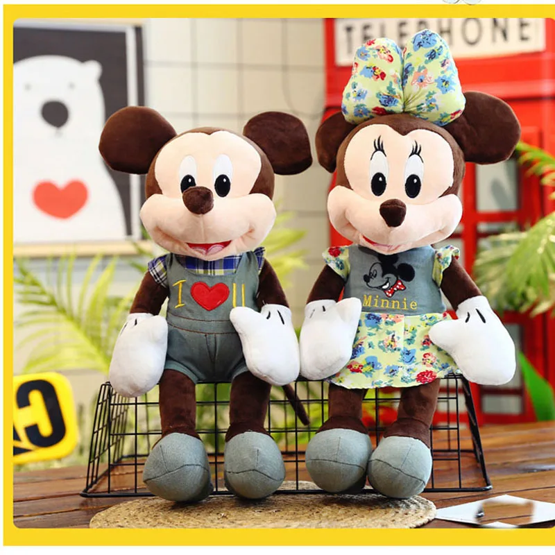Плюшевая кукла Микки и Минни Маус мягкая симпатичная подушка Успокаивающая
