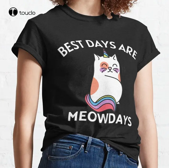 

New Best Days Are Meowdays 13 Classic T-Shirt Cotton Tee Shirt S-5XL Unisex