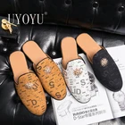 Мужские дизайнерские туфли без задника, коричневые повседневные туфли из натуральной кожи, мюли, лоферы, полуботинки, лето 100%