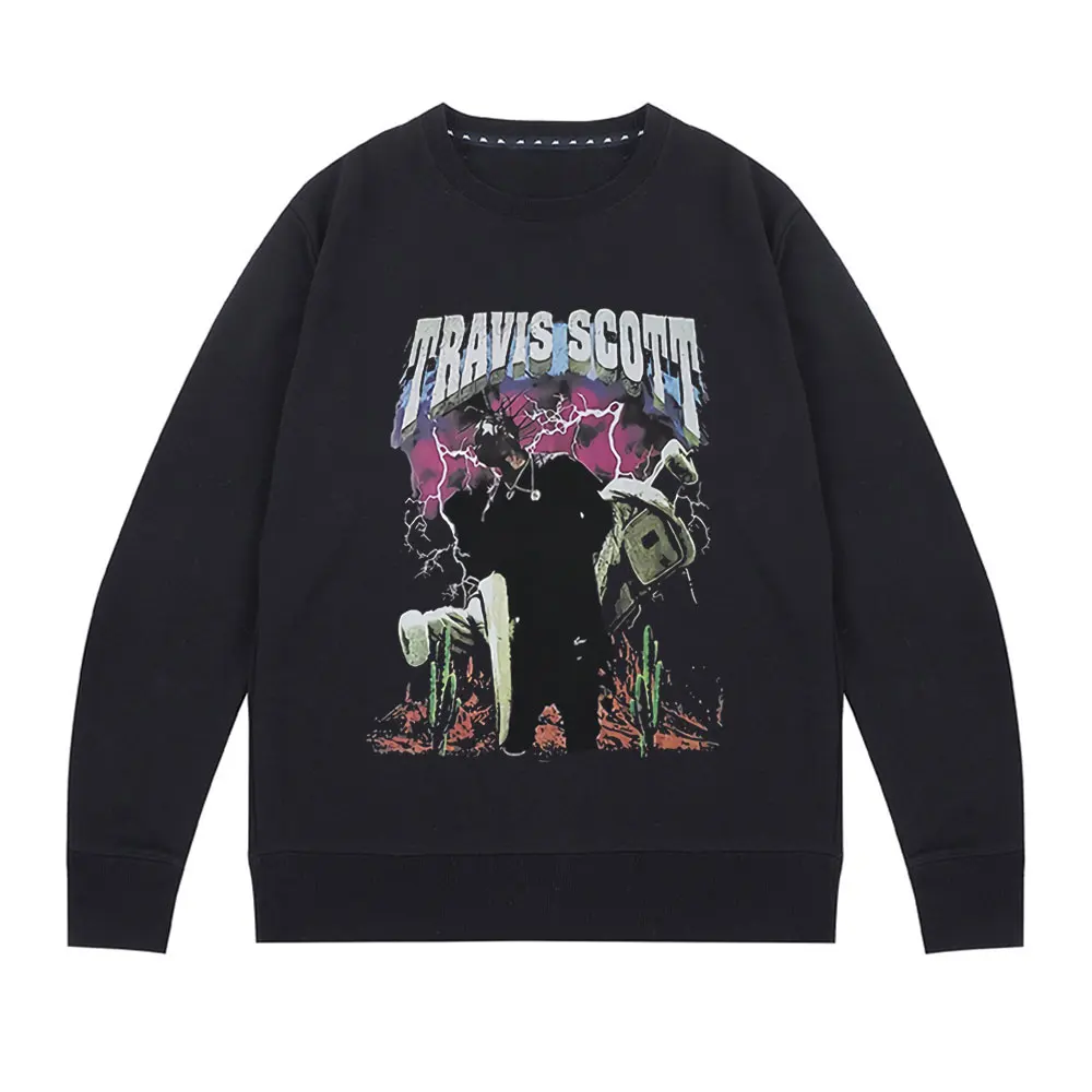 

Pattern Print Clothes Travis Scott Asap Rocky Teenage Sweatshirt Male Harajuku Anime Cool Pullover Men's Retro Loose Sweatshirts