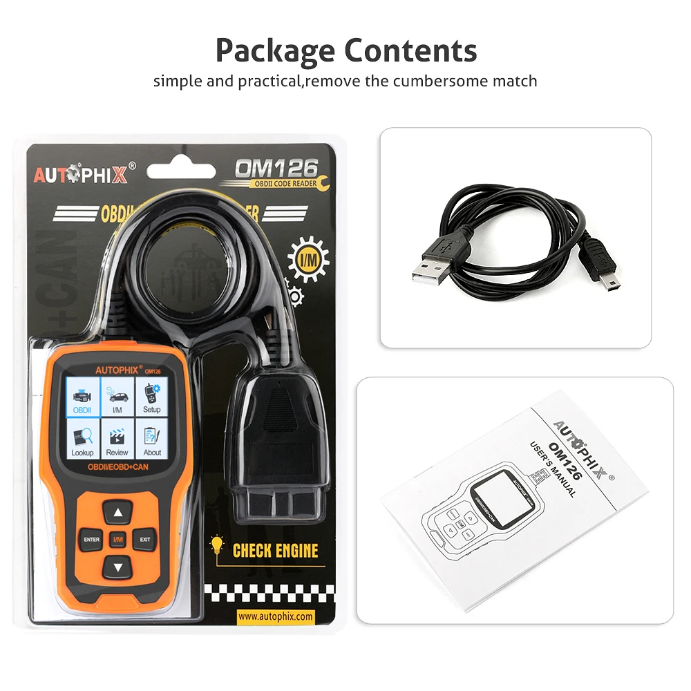 Автомобильный диагностический инструмент Autophix OM126 OBD2 сканер двигателя OBD 2