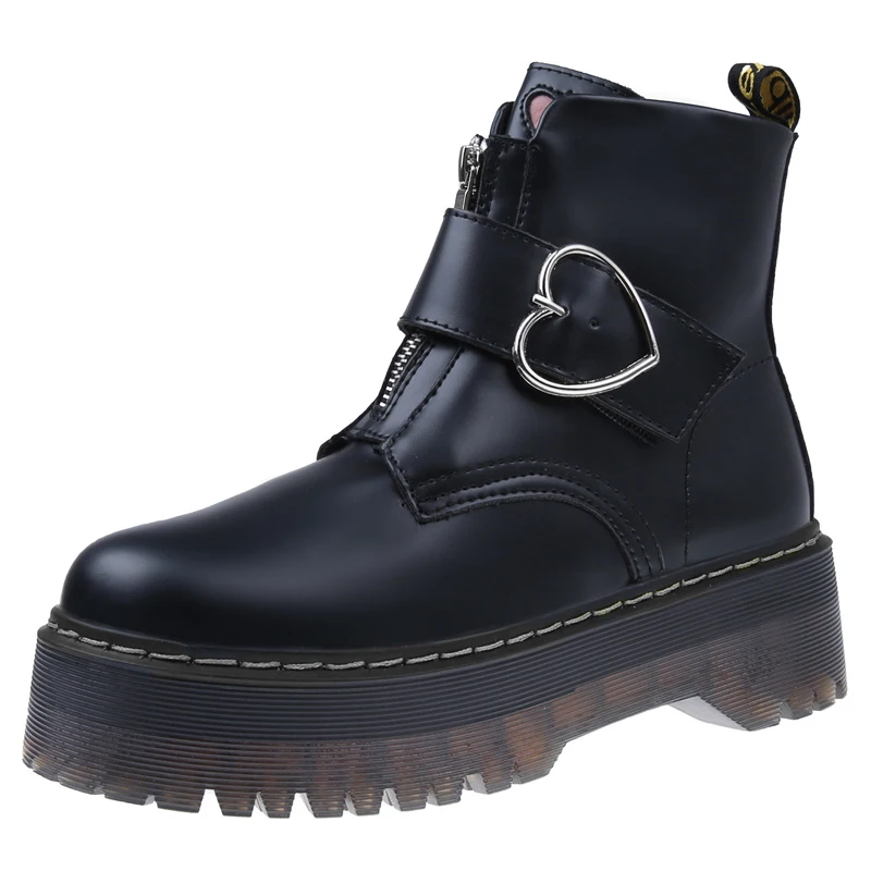 Love Botas/женские зимние ботильоны в байкерском стиле женская обувь на танкетке с