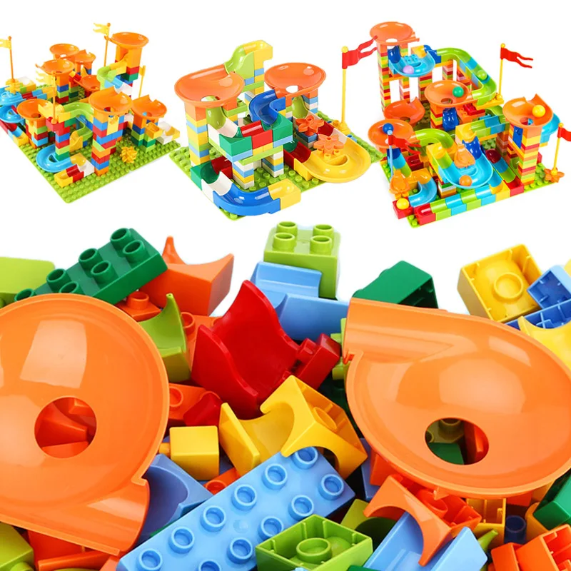 

344pcs Building Block Slide DIY Children's Toy Gift Race Block Compatible with Double Puzzle Building Block Funnel Slide DIY Big