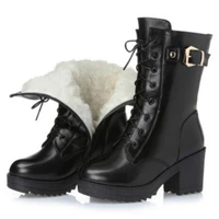 winter high heeled boots womens winter boots thick plush warm stretch womens boots thick heeled womens high heeled snow boots