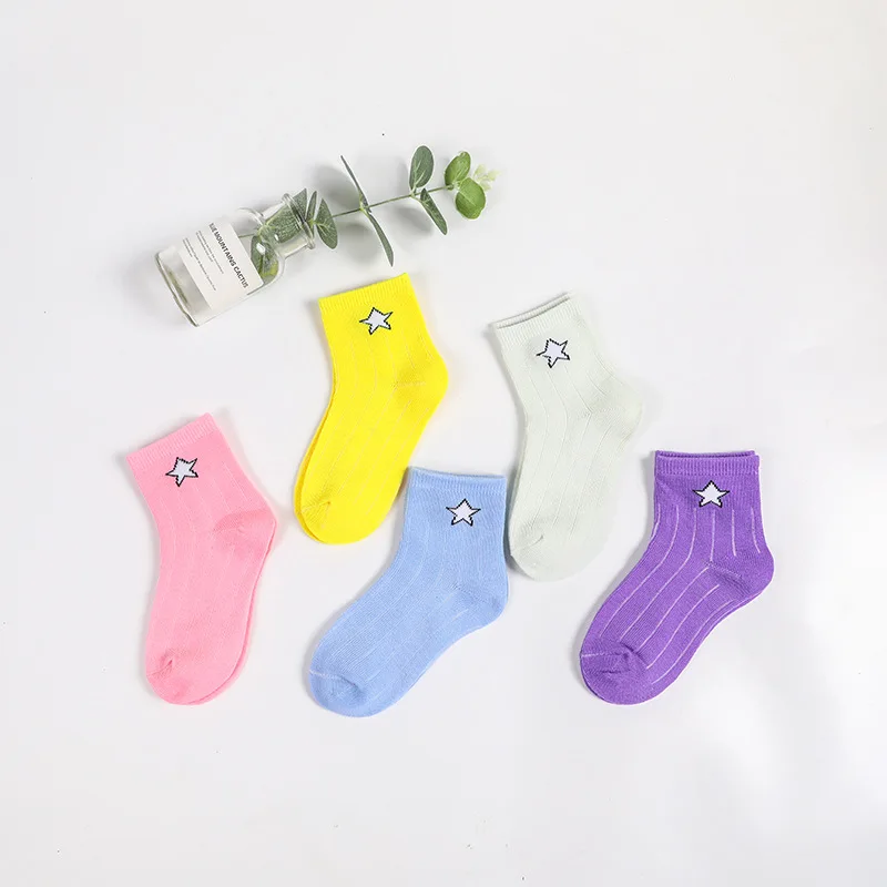 5 пар/лот детские носки для мальчиков и девочек Новинка лета 2019 тонкие хлопковые