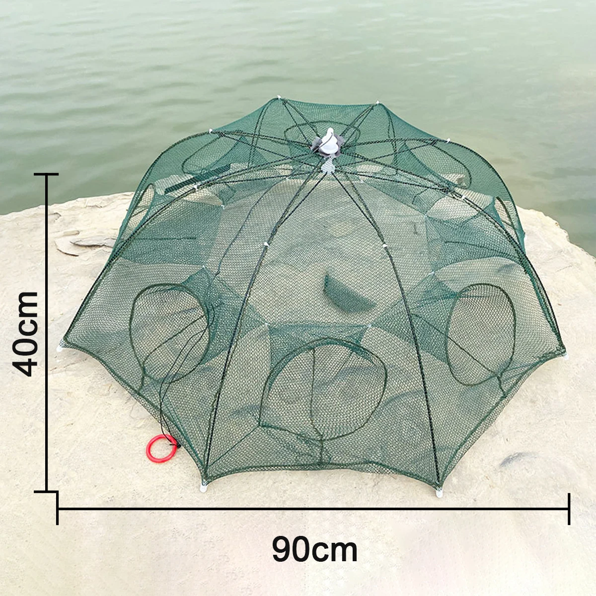 Strengthened 4-12 Holes Automatic Fishing Net Shrimp Cage Nylon Foldable Fish Trap Cast Net Cast Fold Crab trap Fishing Network