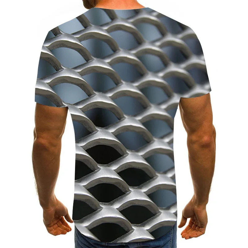 

Male Tshirt Tees Tops Short-Sleeve Metal Holes Hot-Sale 3D 3d-Printed XS-5XL Face