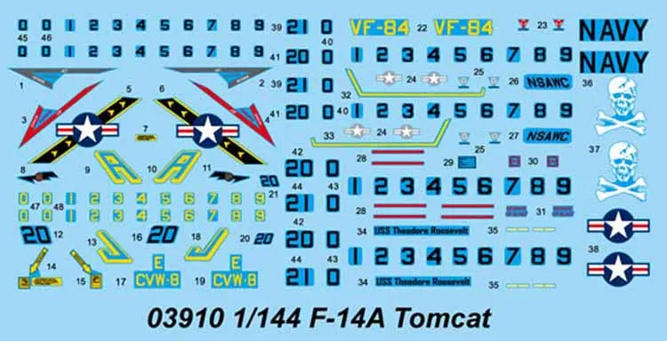 Игрушечный набор для сборки модели самолета Trumpeter 03910 1/144 F-14A Tomcat | Игрушки и хобби