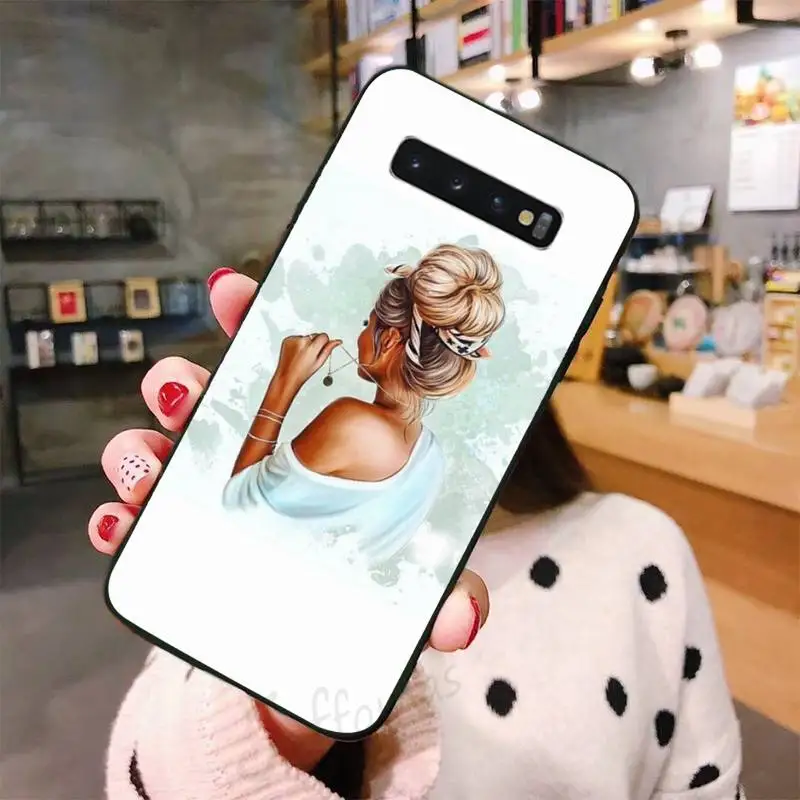

cute cartoon beautiful Lady Phone Case For Samsung A50 A51 A71 A20E A20S S10 S20 S21 S30 Plus ultra 5G M11 funda shell