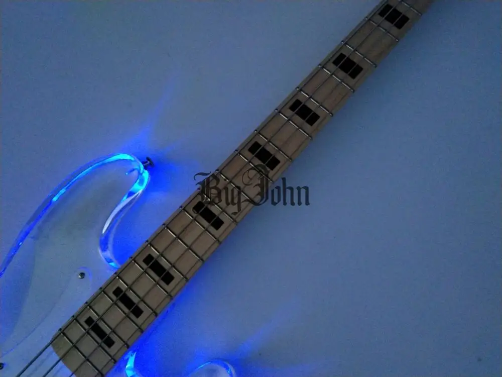 Новинка 4 струны электрическая бас-гитара корпус из акрилового стекла