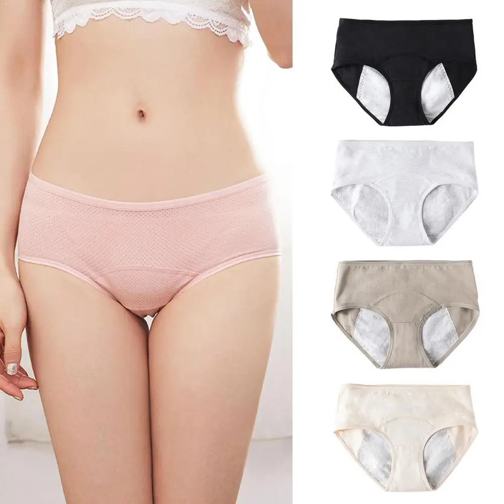 

Women Leak Proof Menstrual Panties Underwear Physiological Period Briefs Pants Waterproof Cotton Lingerie Size Female Plus N2O3
