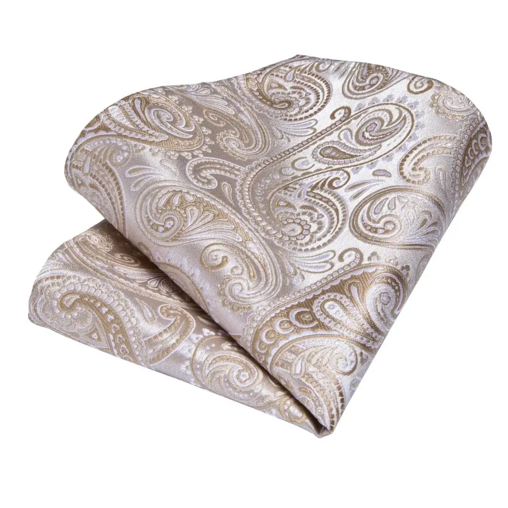 DiBanGu дизайнерский Мужской Шелковый Свадебный галстук цвета шампанского Пейсли