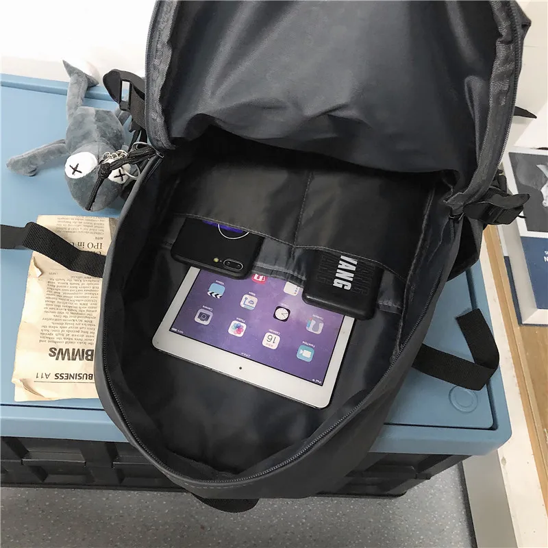 

DCIMOR New Coated Oxford Cloth Backpack Unisex Fashion Travel Bag Women Insert Buckle Schoolbag College Men Laptop Backpacks