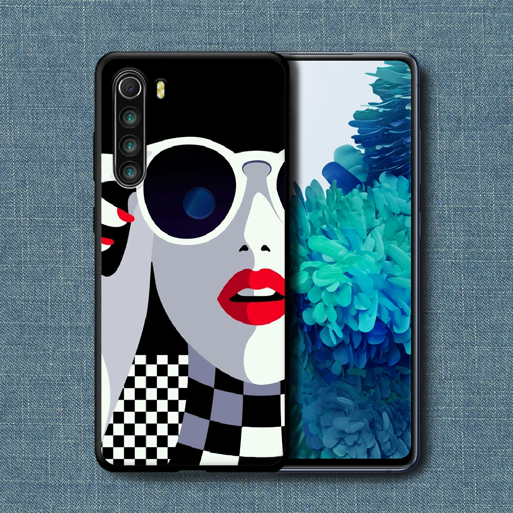 

Vogue Fashion Brand Phone Case For Xiaomi Redmi Note 7 8 8T 9 9S 4X 7 7A 9A K30 Pro Ultra black Coque Trend Cell Silicone Bumper