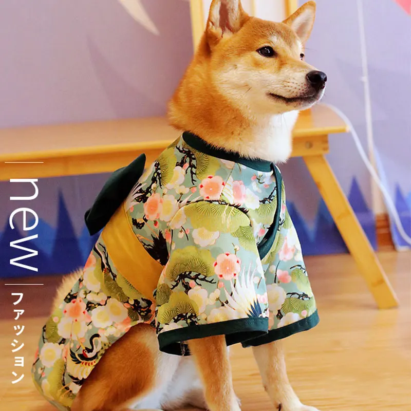 

Japan kimono pet puppy kimono costume skirt costume cherry blossom flower decoration dog clothes teddy chihuahua poodle