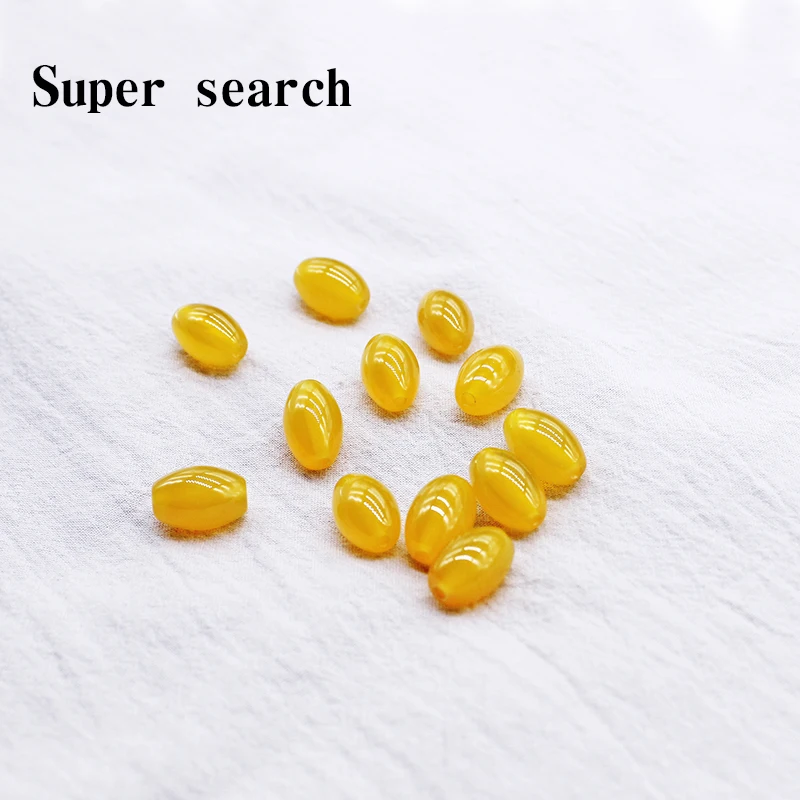 

Wholesale Natural Crystal 7a Yellow Agate Rice Cabochon Beads DIY Jewelry Accessories Hand String Agate Semi-finished Products