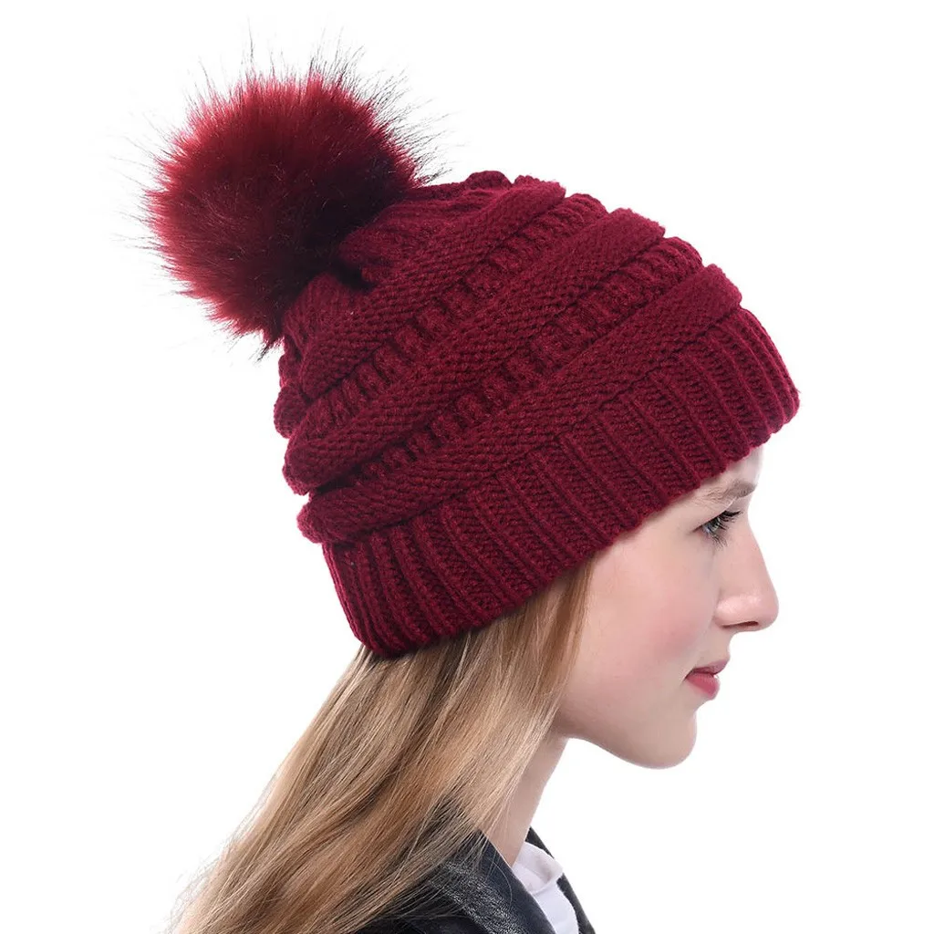 Женские шапки модные Хлопковые вязаные для девочек женская зимняя шапка