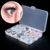 1 set contact lens case box 6 boxes simple transparent leakproof portable storage eye care kit organizer container m89e