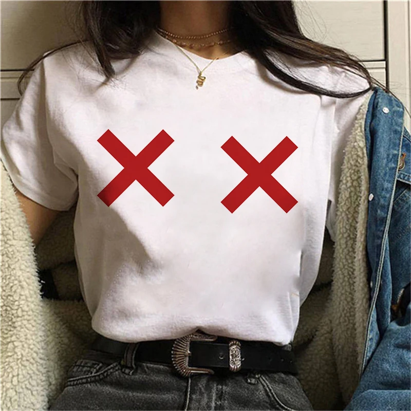 

2021 Short sleeve Women men T-Shirts Summer luxury cotton T-shirt Female Boobs Sexy Design T shirt Short Sleeve O-neck Clothes