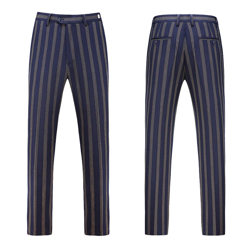 

New Three-Piece Striped Men Suit Slim Fit Smoking Jacket High Quality Male Wedding Dress Tuxedo Plus Size Costume Hot Sale Best