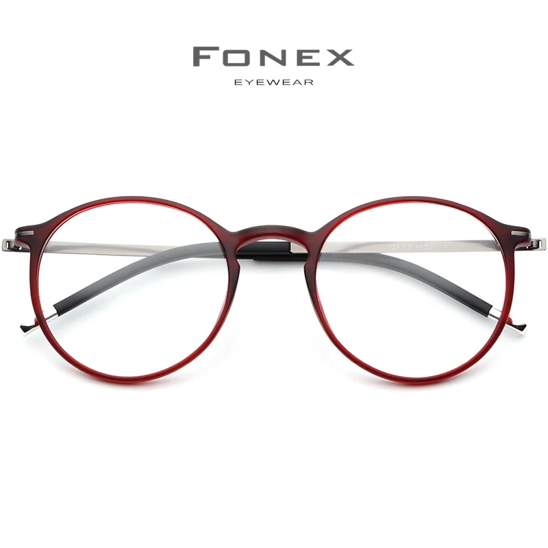 FONEX TR90 круглые очки, оправа для мужчин и женщин, винтажные очки по рецепту, очки в оправе при близорукости, оптические очки, ретро корейские очки 725