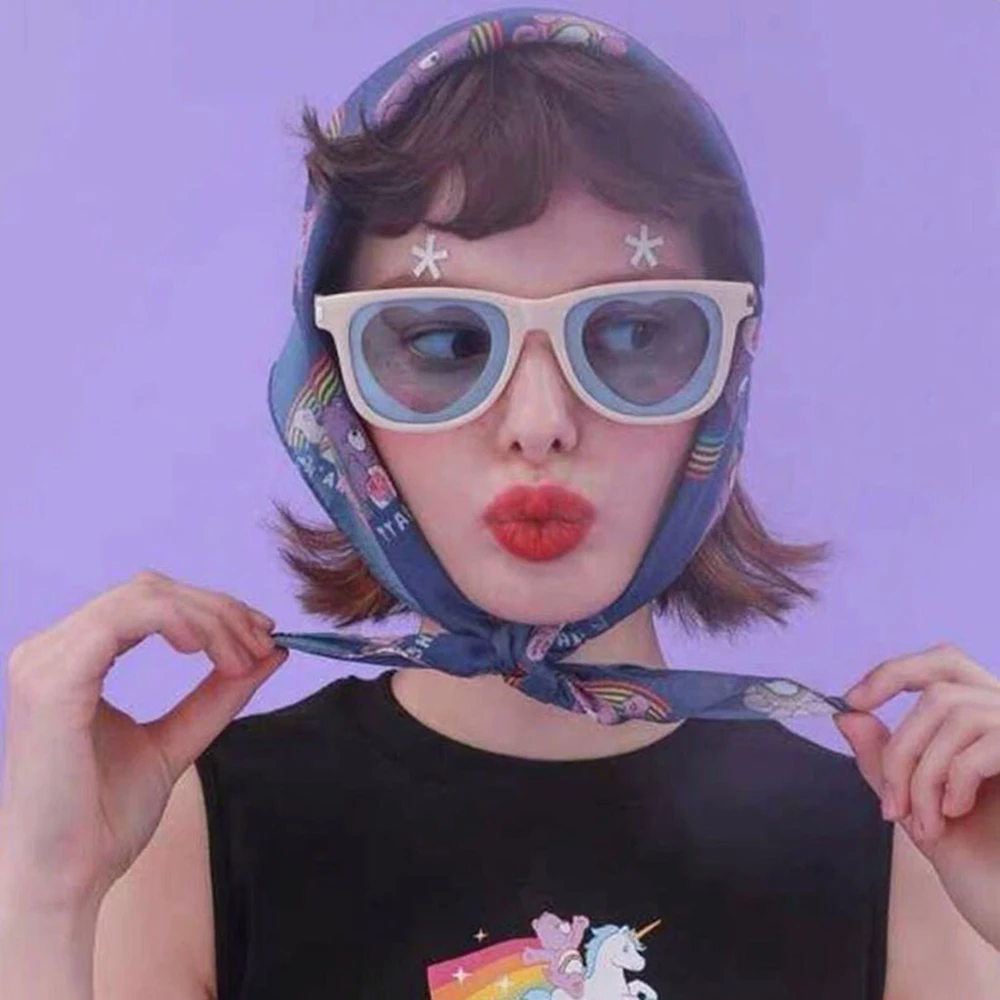 Солнцезащитные очки в форме сердца Квадратные ретро прозрачные пластиковые