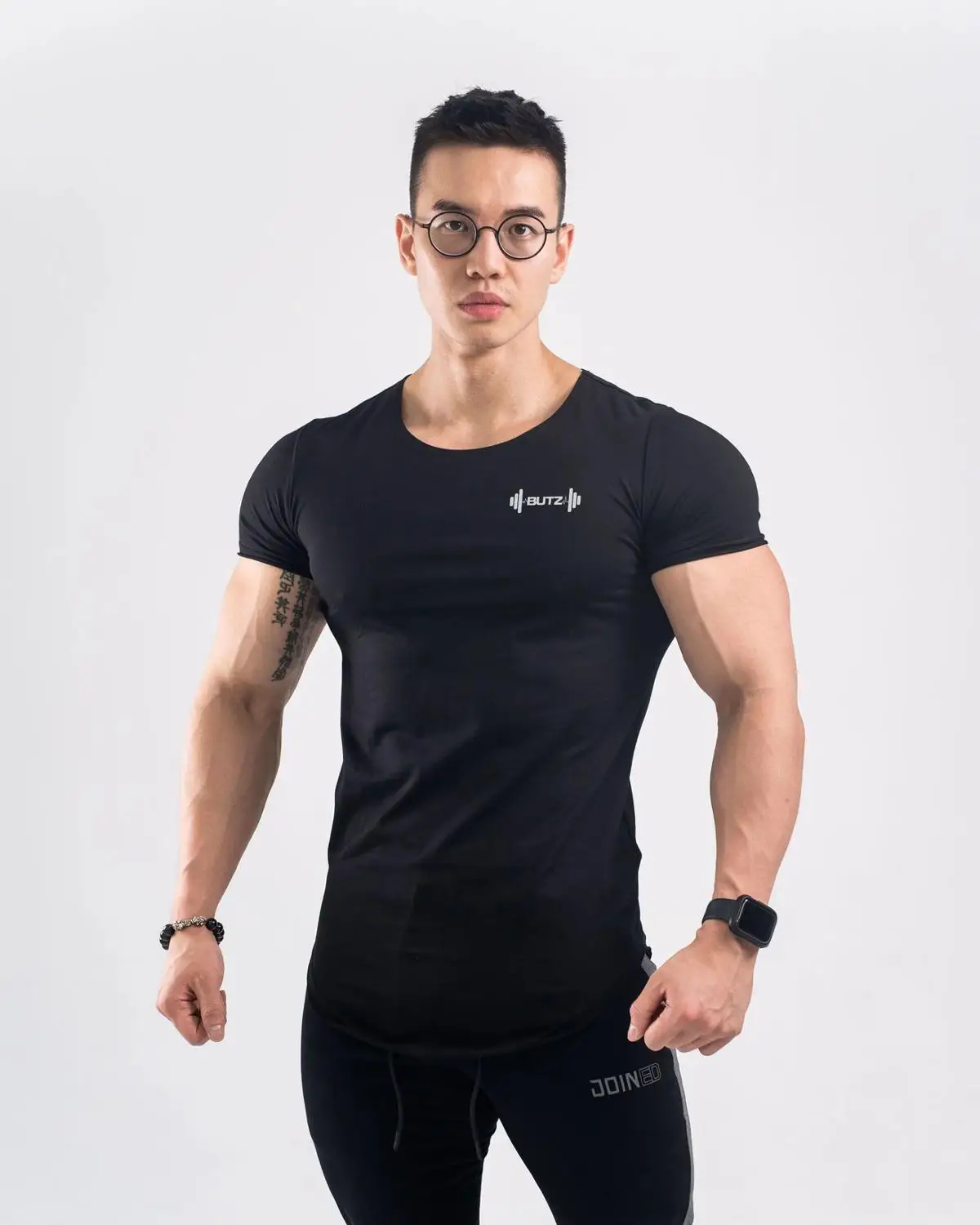 Men's Gym Fitness Shirt Sport T Shirt Running Tee Tops Cotton Slim Fit Bodybuilding Sweatshirt Training Workout Jogging T-shirt