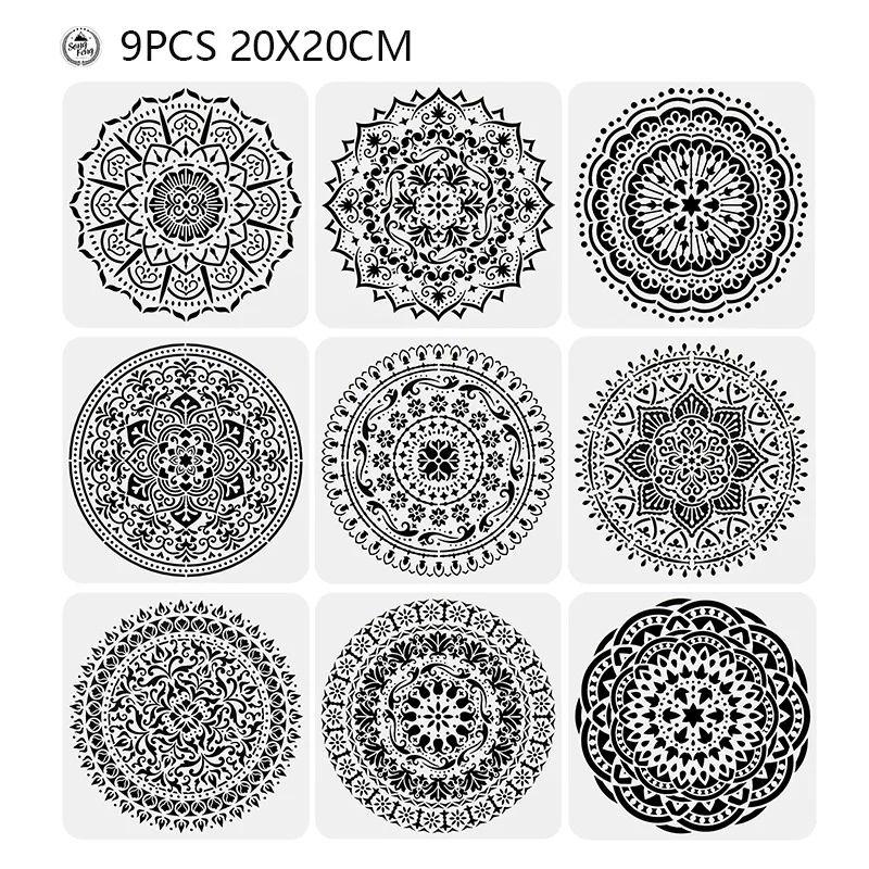 

Mandala Templates, Reusable Template Template Circular Mandala Stipple Scrapbook Template Is Suitable for DIY Painting Art