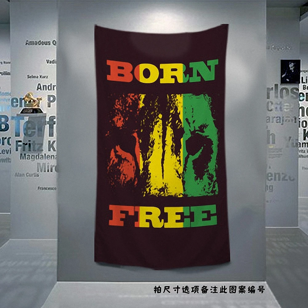 

Bob Marley Rock 'n' Roll Popular Music Band Posters High Quality Four Holes Flag & Banner Office Music Studio Room Wall Decor J2
